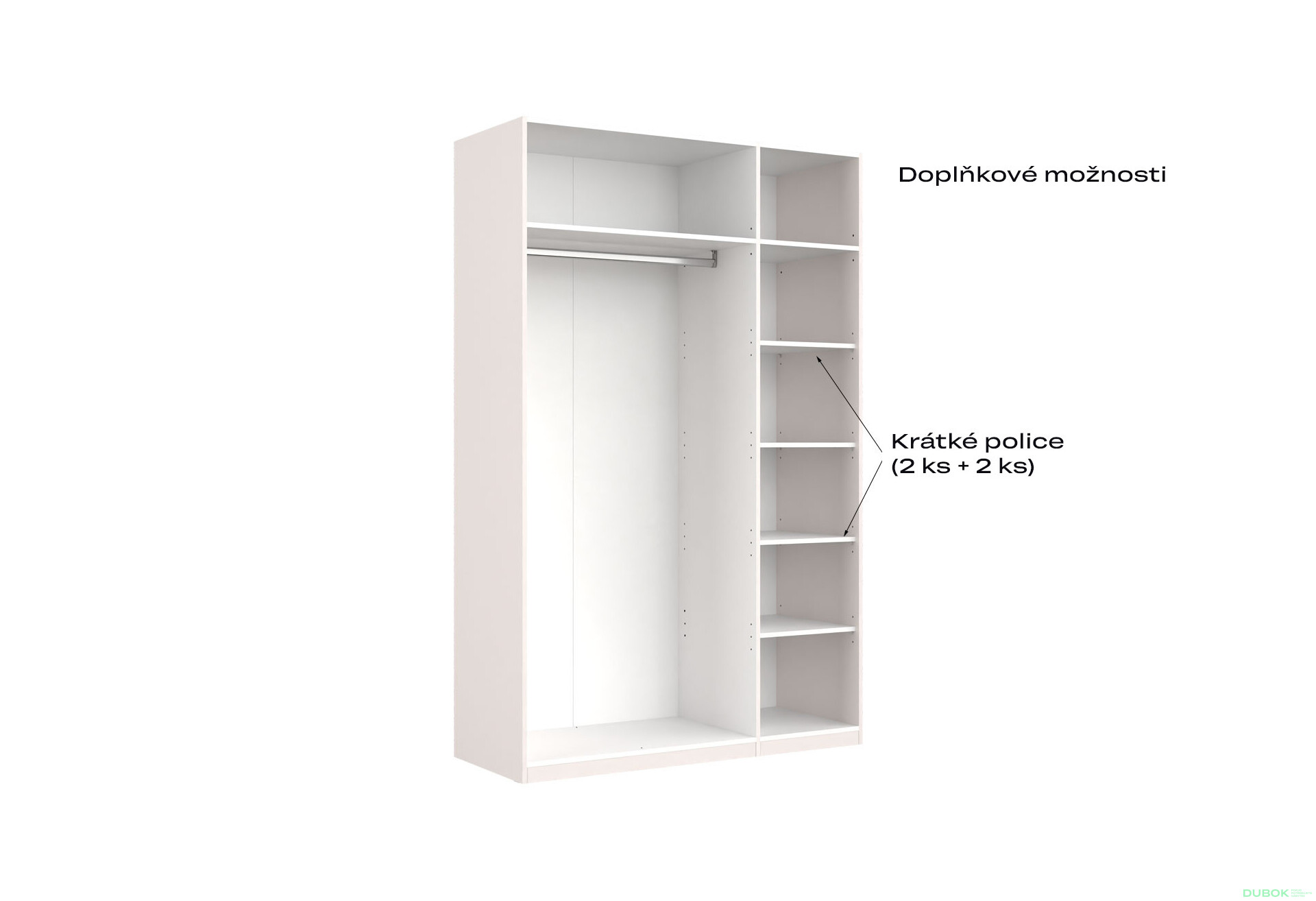 Korpus skříně 3dv Bílý lesk Idea - Fotografie 5 Fotografie 5 - Korpus skříně 3dv Bílý lesk Idea