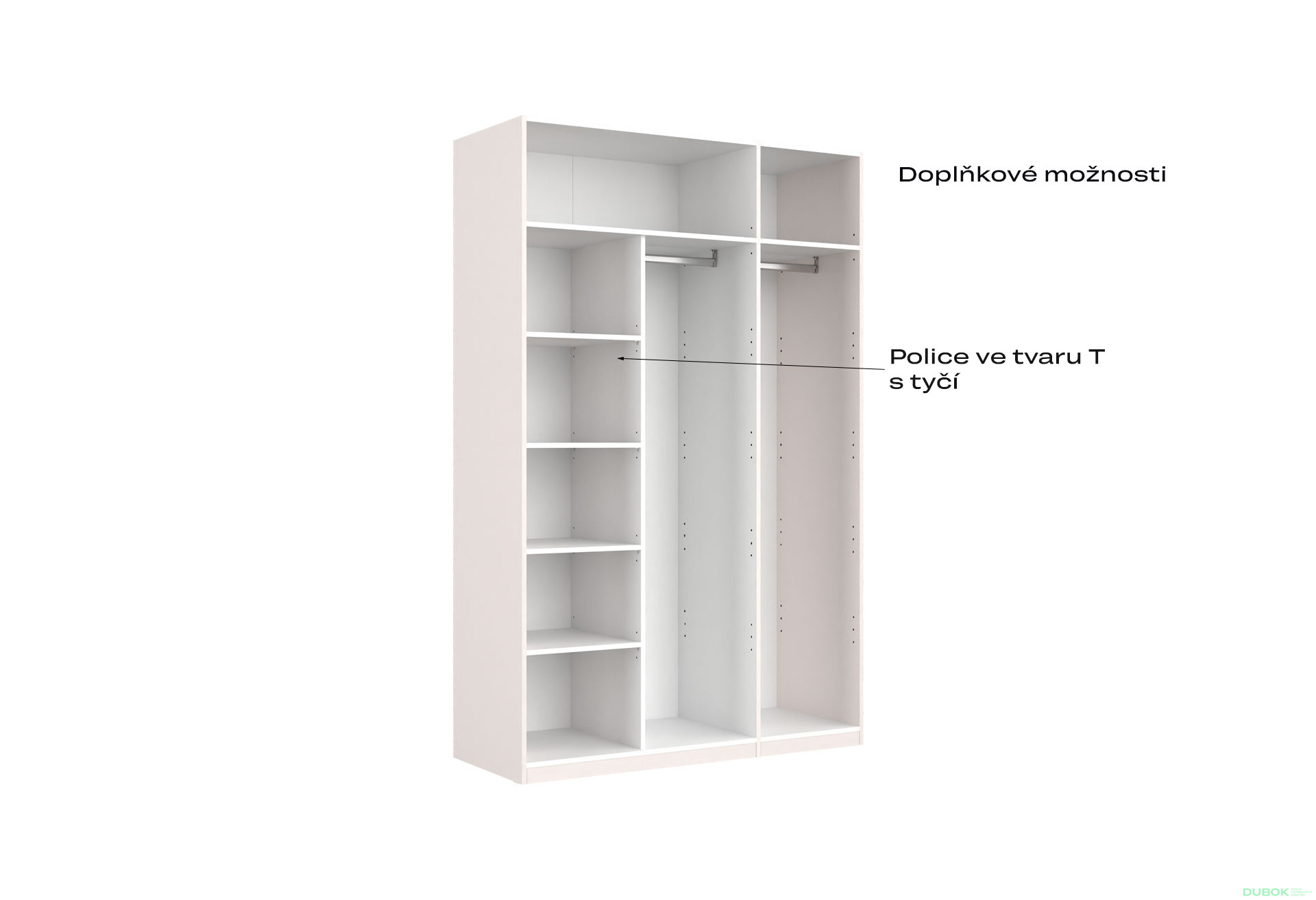 Korpus skříně 3dv Bílý lesk Idea - Fotografie 7 Fotografie 7 - Korpus skříně 3dv Bílý lesk Idea
