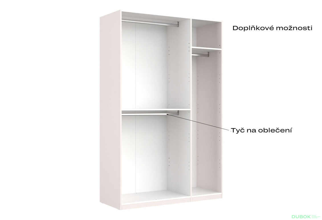 Fotografie 9 - Korpus skříně 3dv Bílý lesk Idea