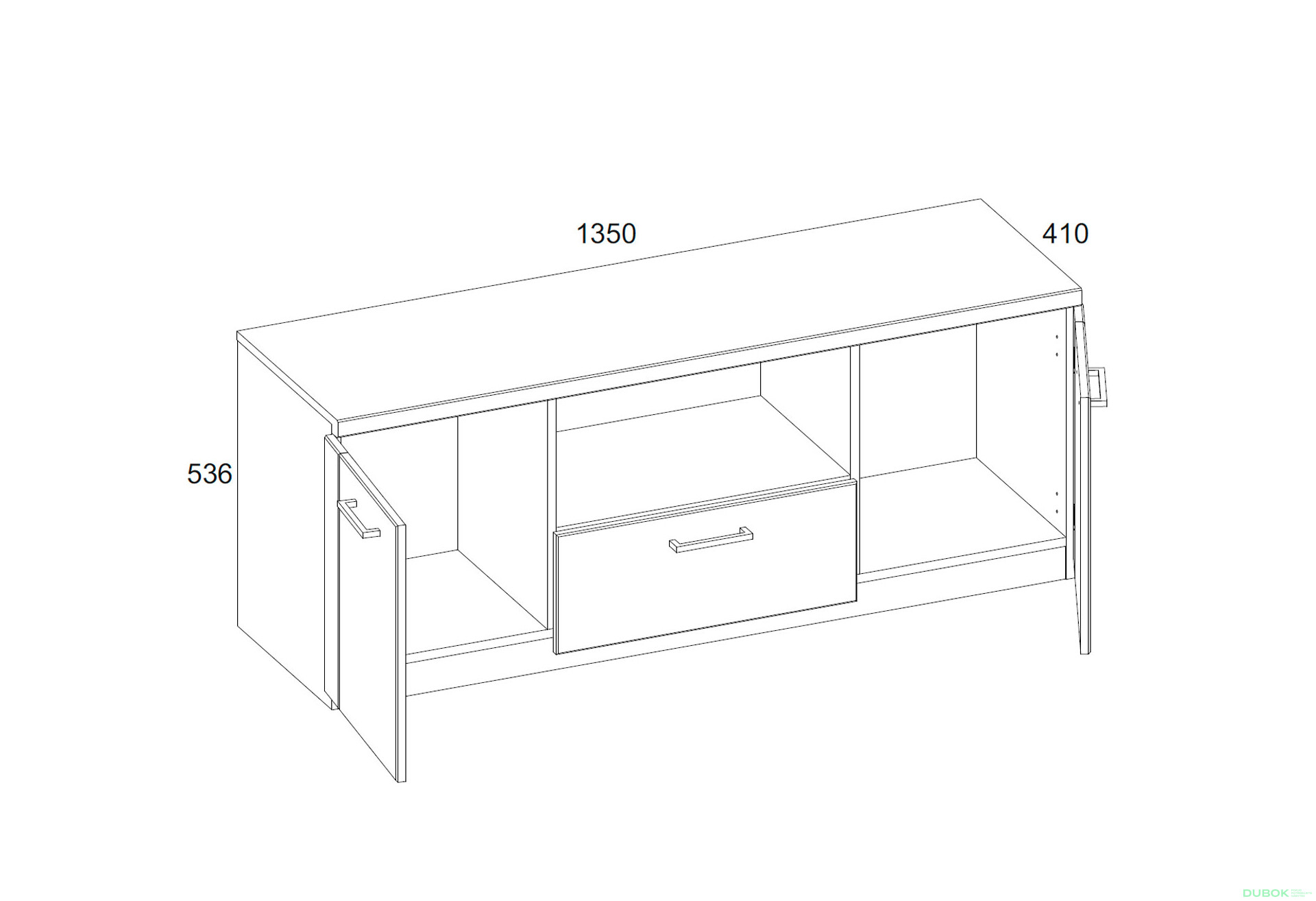 Fotografie 2 - TV stolek 2d1s/135 dub navarra Doorset