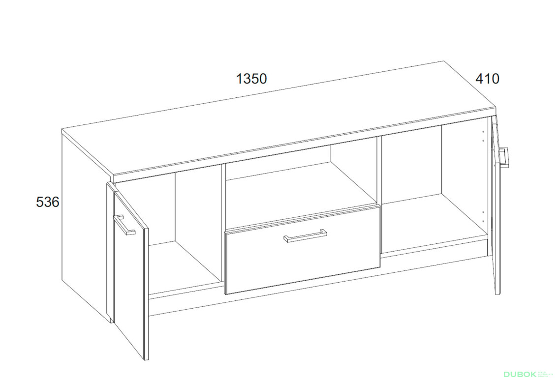 Fotografie 2 - TV stolek 2d1s/135 dub navarra Doorset