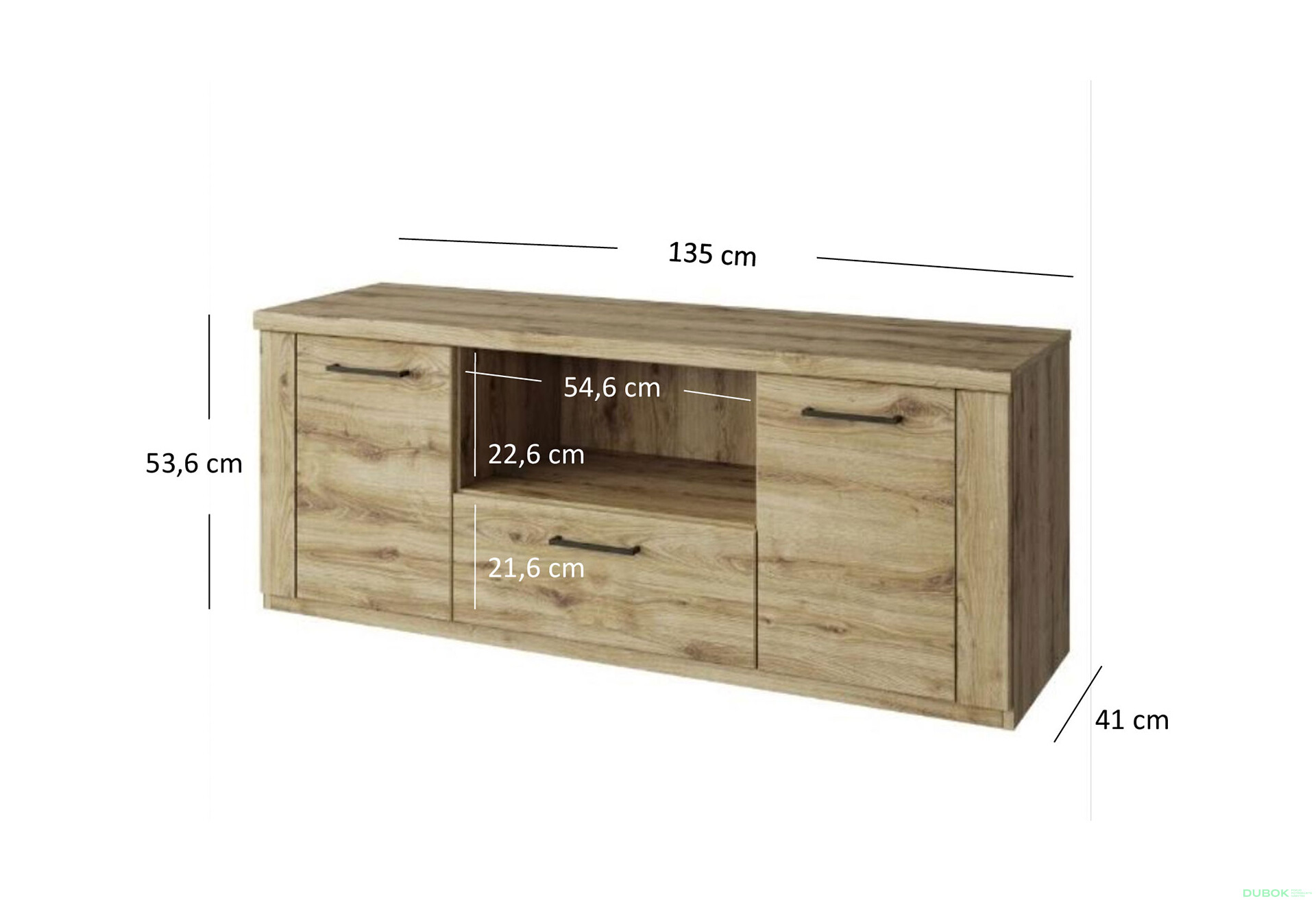 Fotografie 3 - TV stolek 2d1s/135 dub navarra Doorset