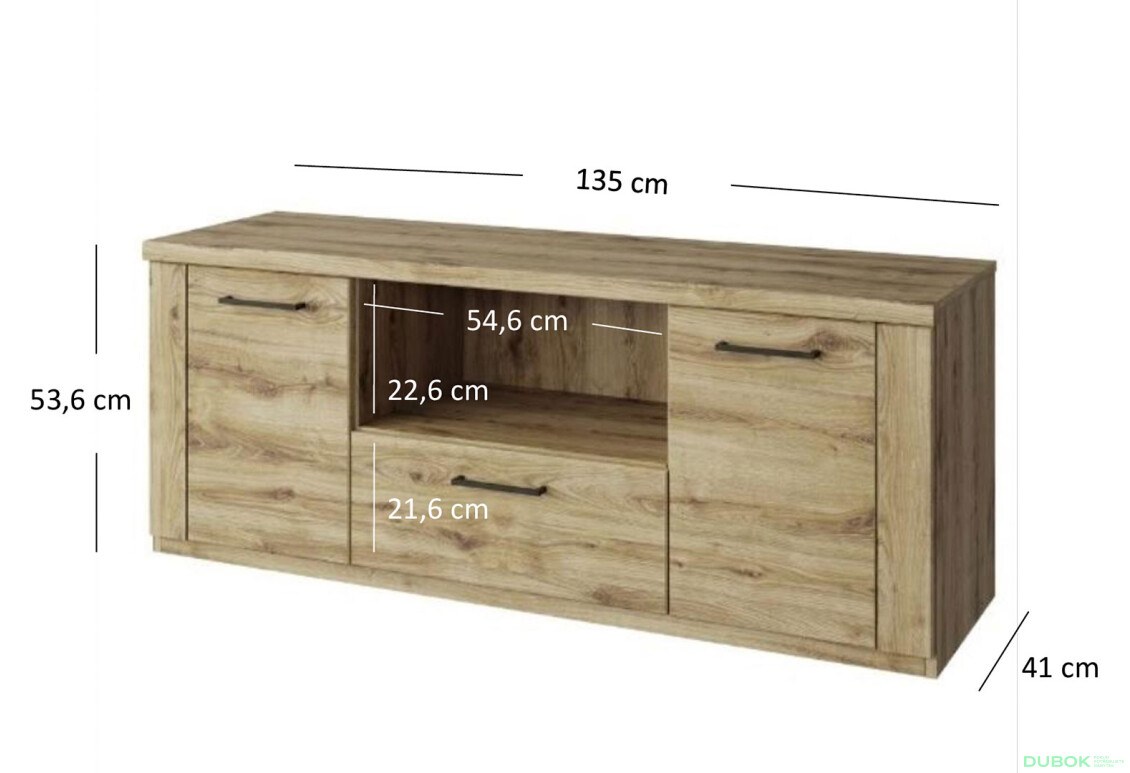 Fotografie 3 - TV stolek 2d1s/135 dub navarra Doorset