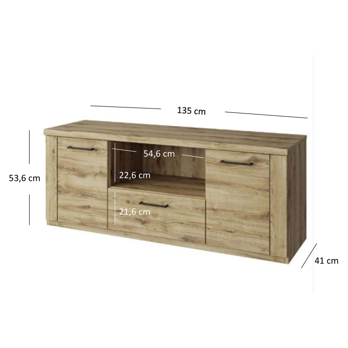 TV stolek 2d1s/135 dub navarra Doorset (obrázek 3)
