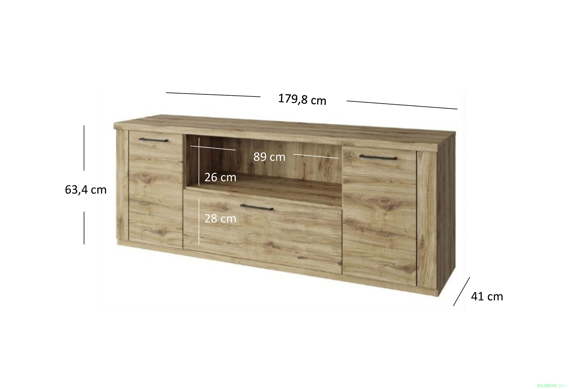 Fotografie 3 - TV stolek 2d1s/180 dub navarra Doorset