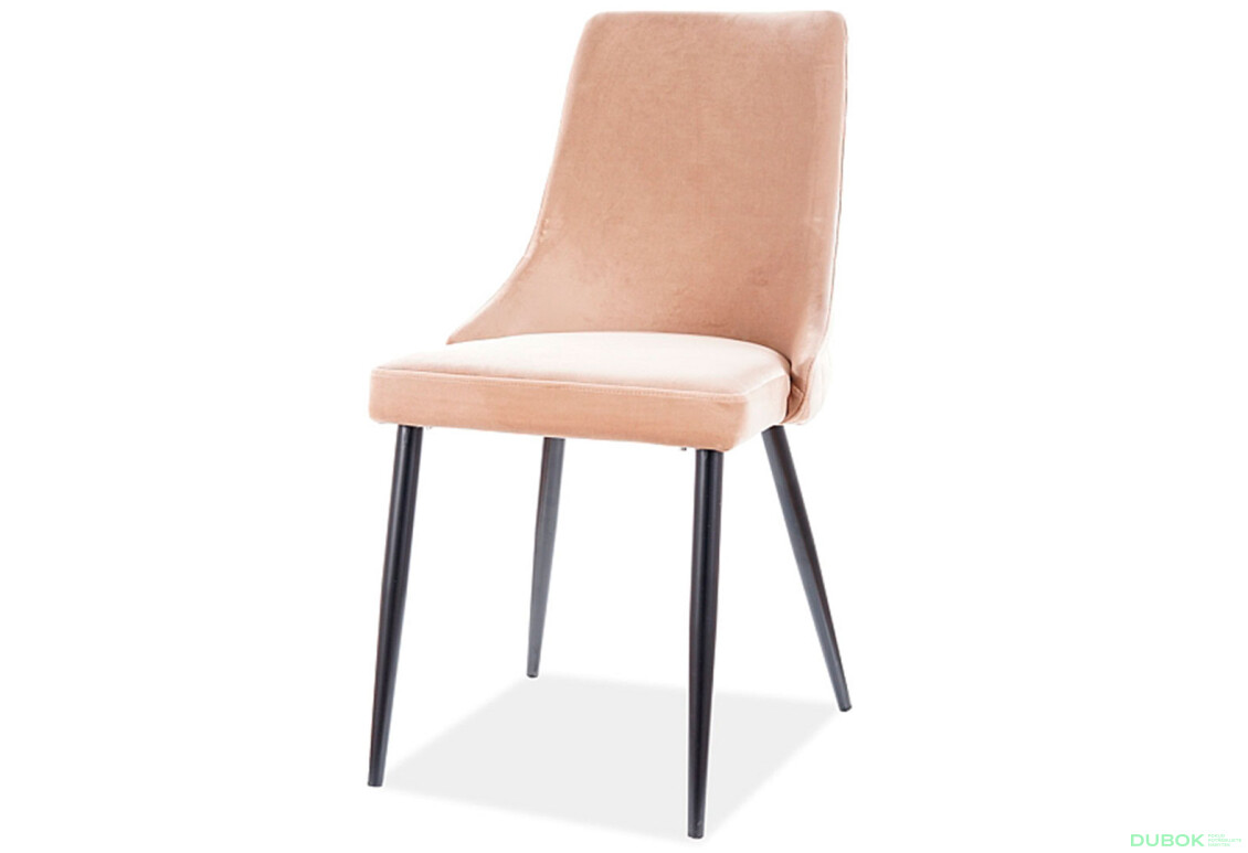 Židle Piano B Velvet béžový Bluvel 28, kov černá matná
