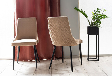 Židle Piano B Velvet béžový Bluvel 28, kov černá matná