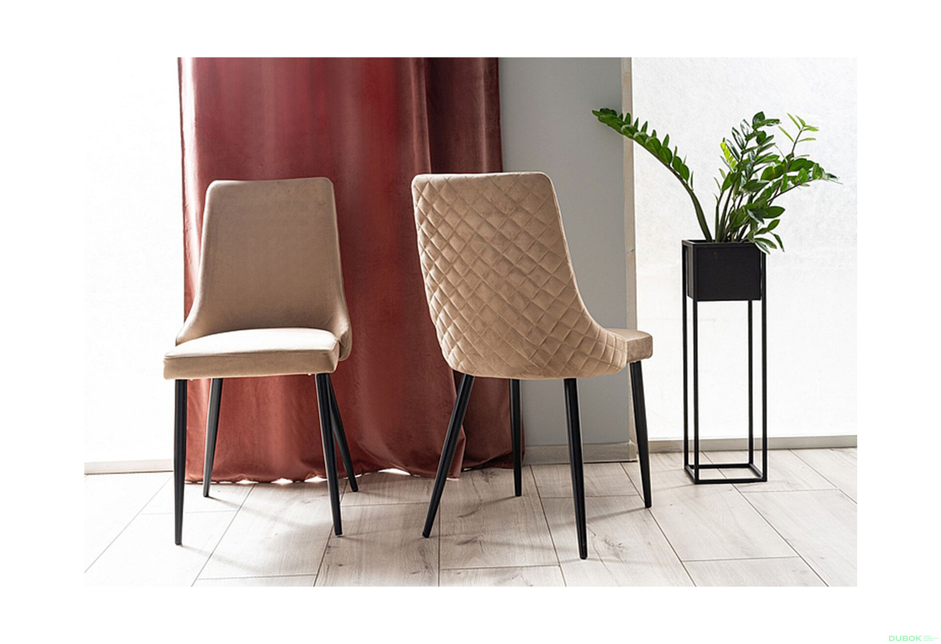 Fotografie 7 - Židle Piano B Velvet béžový Bluvel 28, kov černá matná