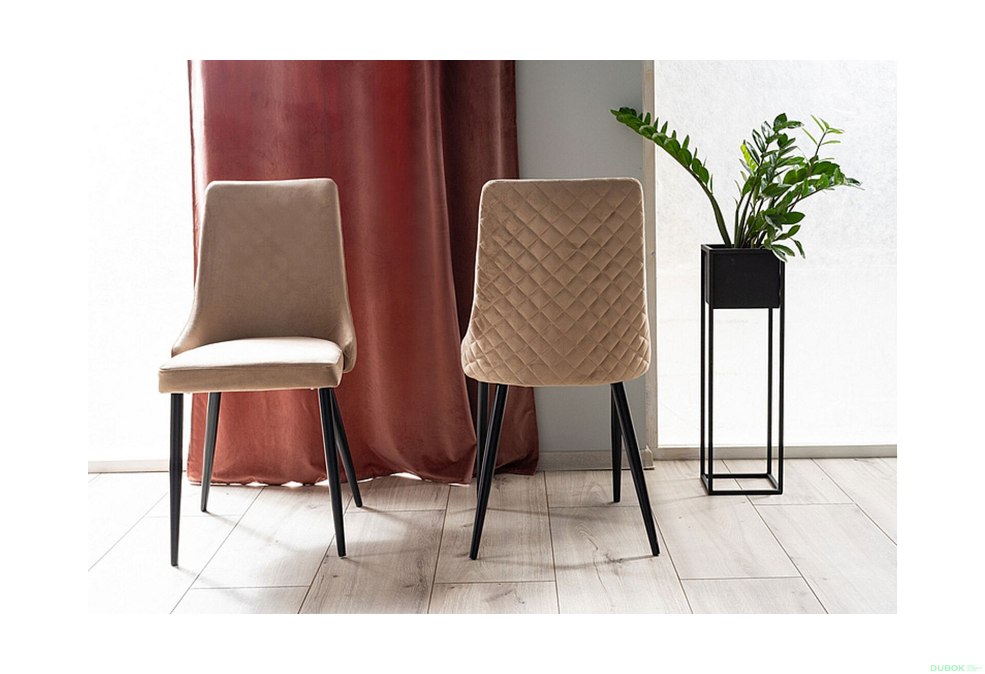 Fotografie 8 - Židle Piano B Velvet béžový Bluvel 28, kov černá matná