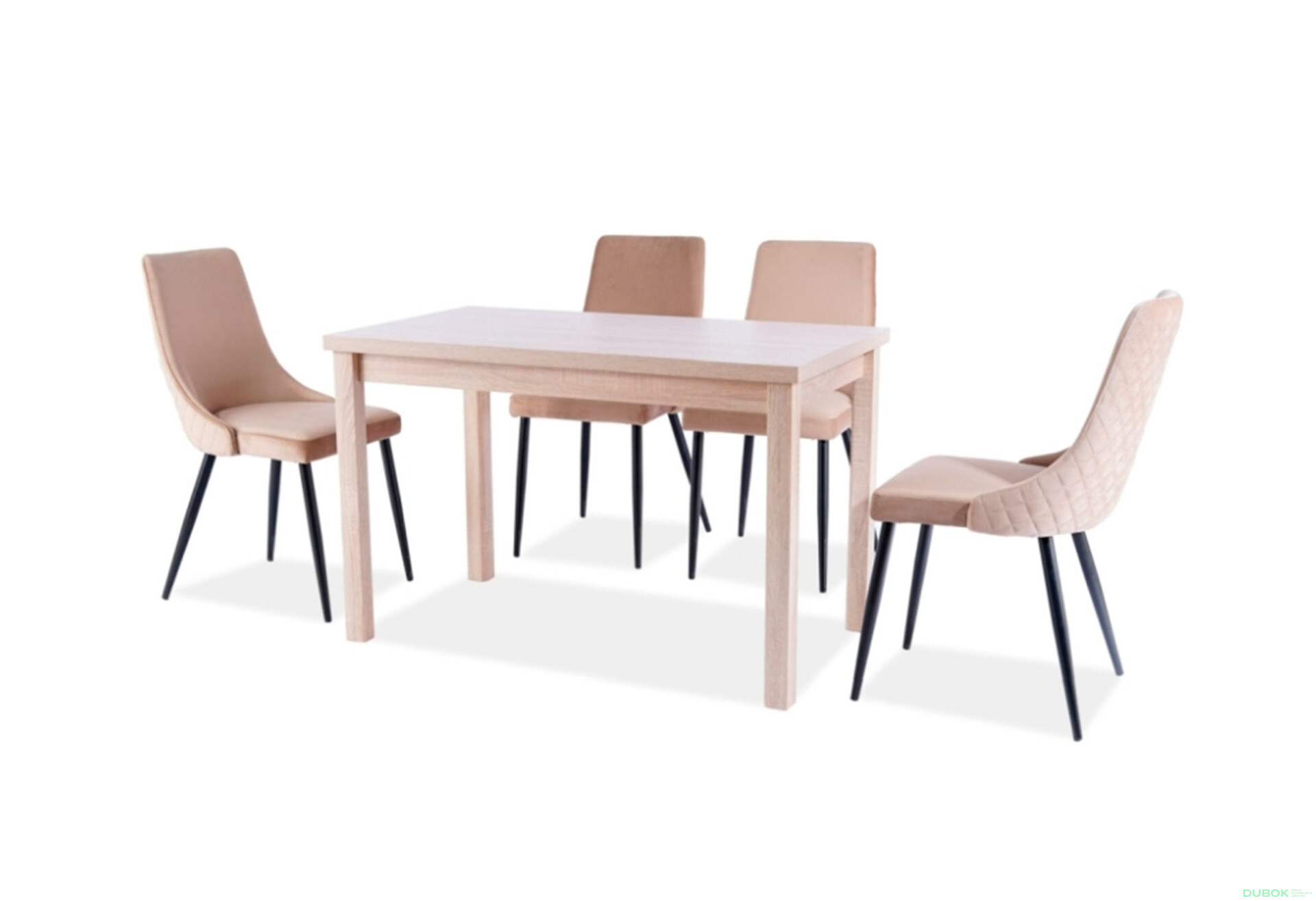 Fotografie 4 - Židle Piano B Velvet béžový Bluvel 28, kov černá matná