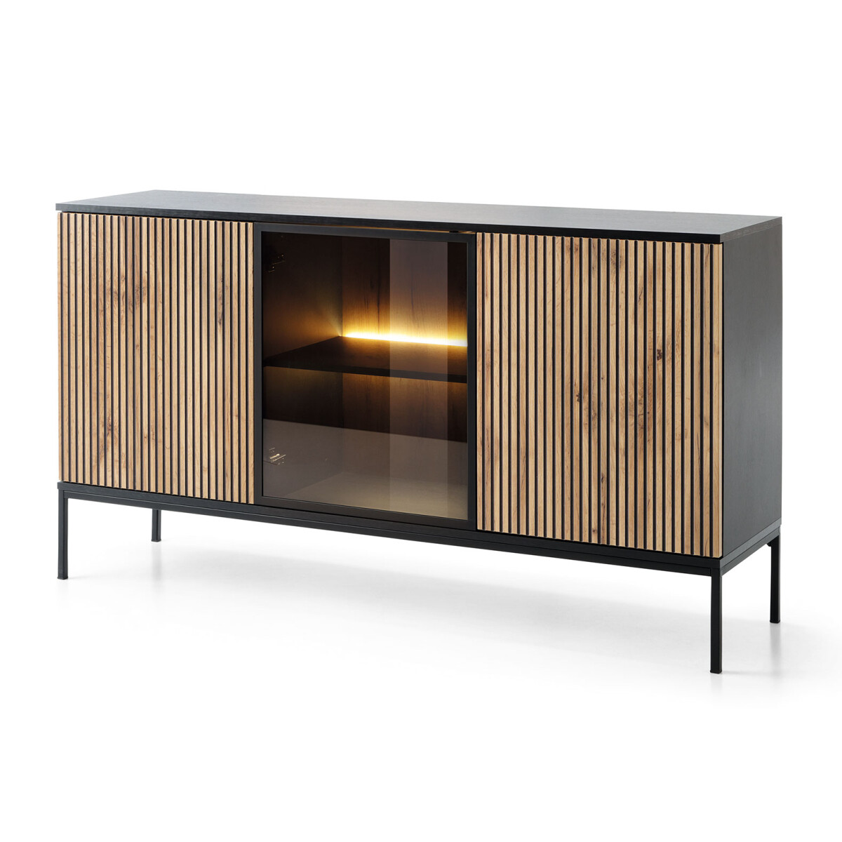 

Komoda K154 1 pkt Led Sento černý / dub wotan