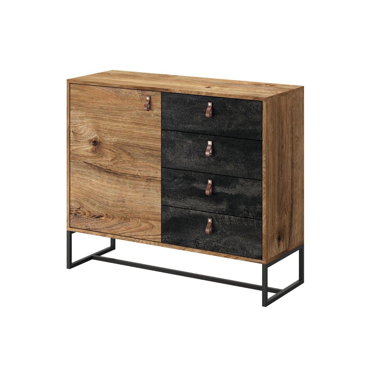 

Komoda DK103 dub ribbeck / černý kámen Dark