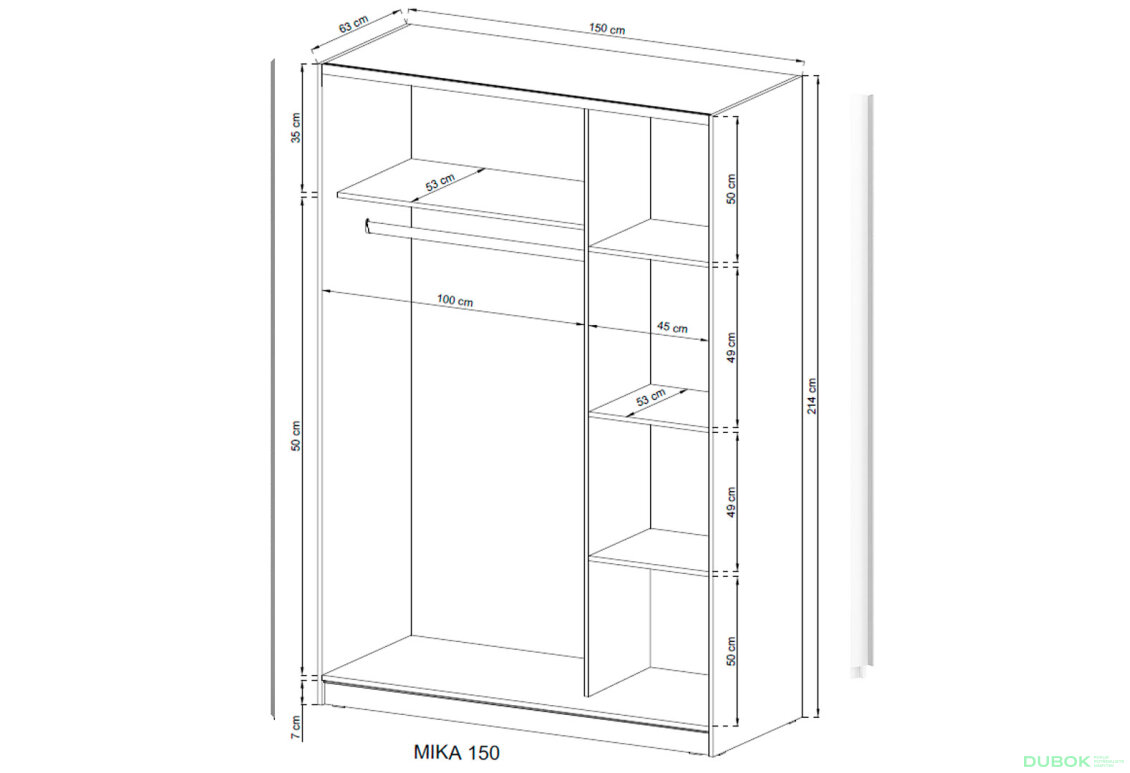 Fotografie 4 - Skříň Mika VIII 150 bílý