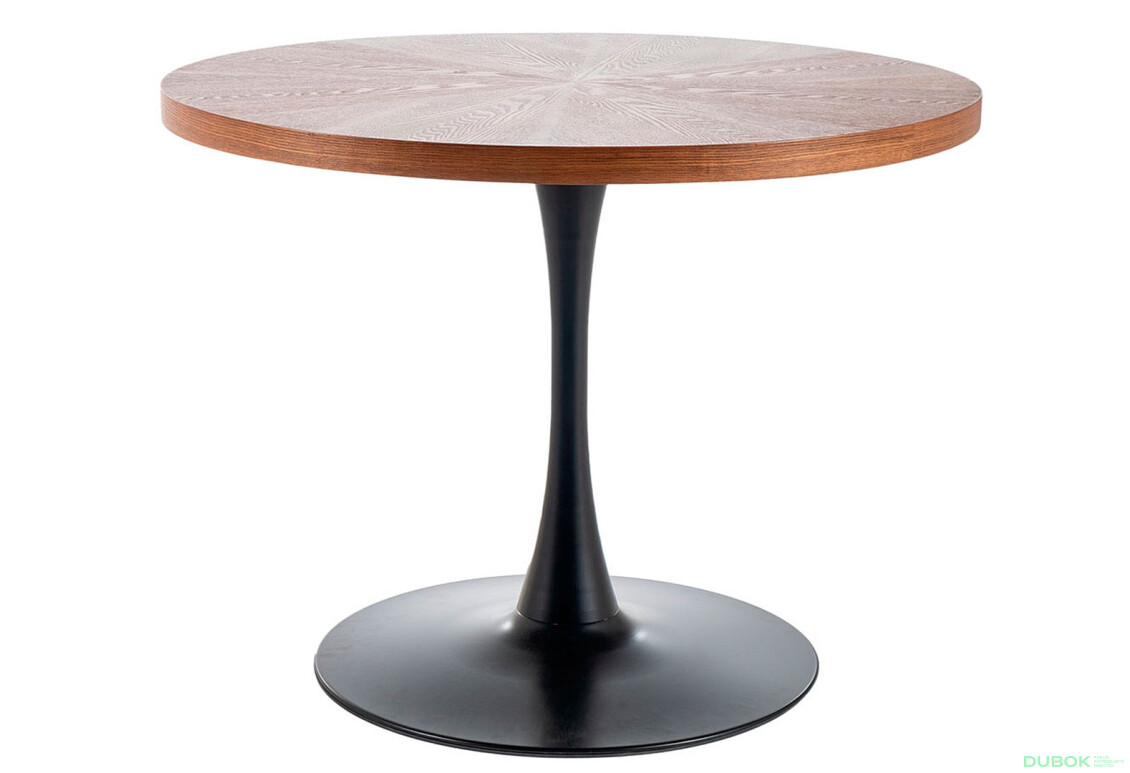 Stůl Amadeo 100 MDF ořech / kov černý matný