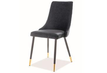 Židle Piano Velvet černý Bluvel 19, kov černý / zlatý