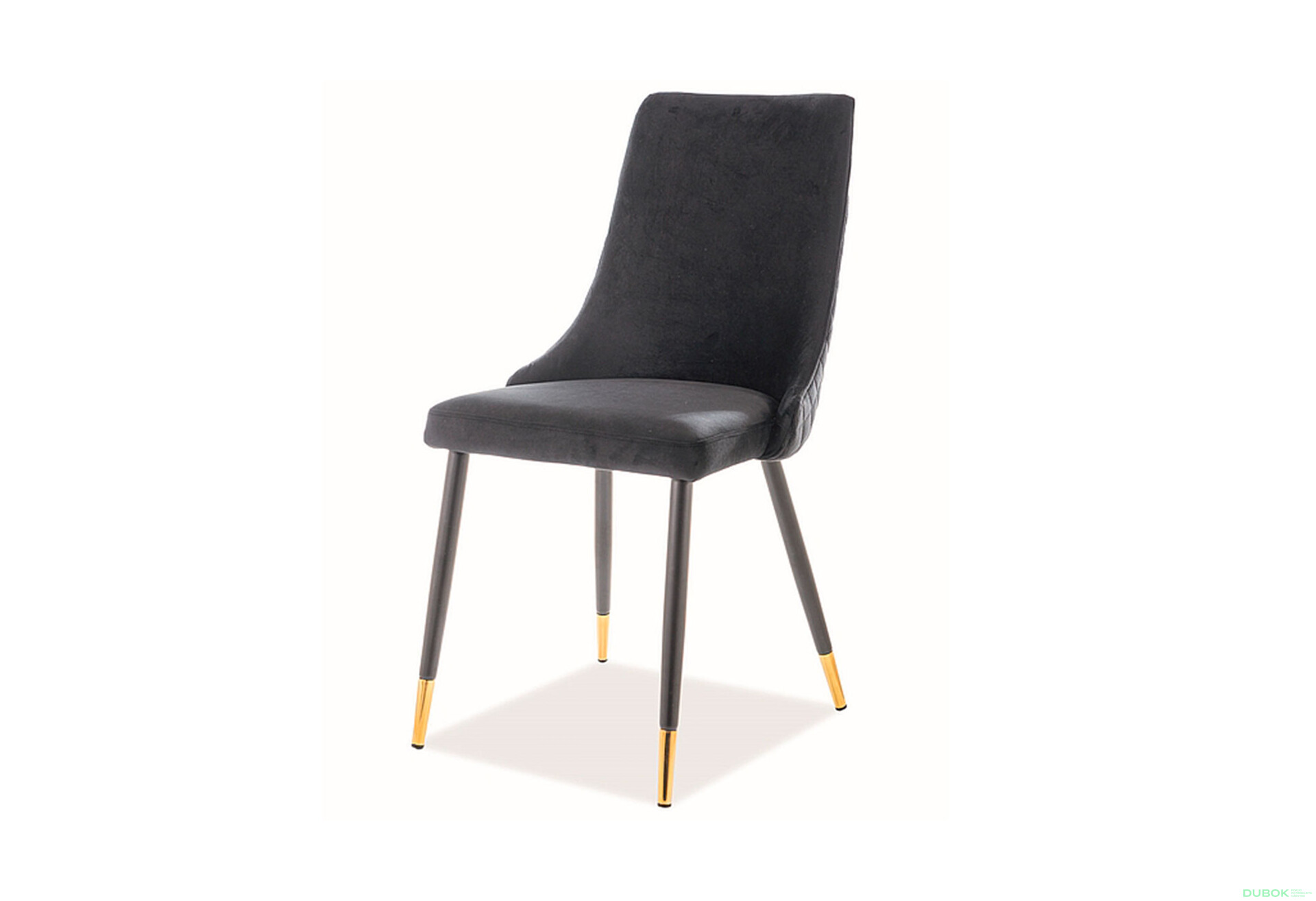 Fotografie 1 - Židle Piano Velvet černý Bluvel 19, kov černý / zlatý