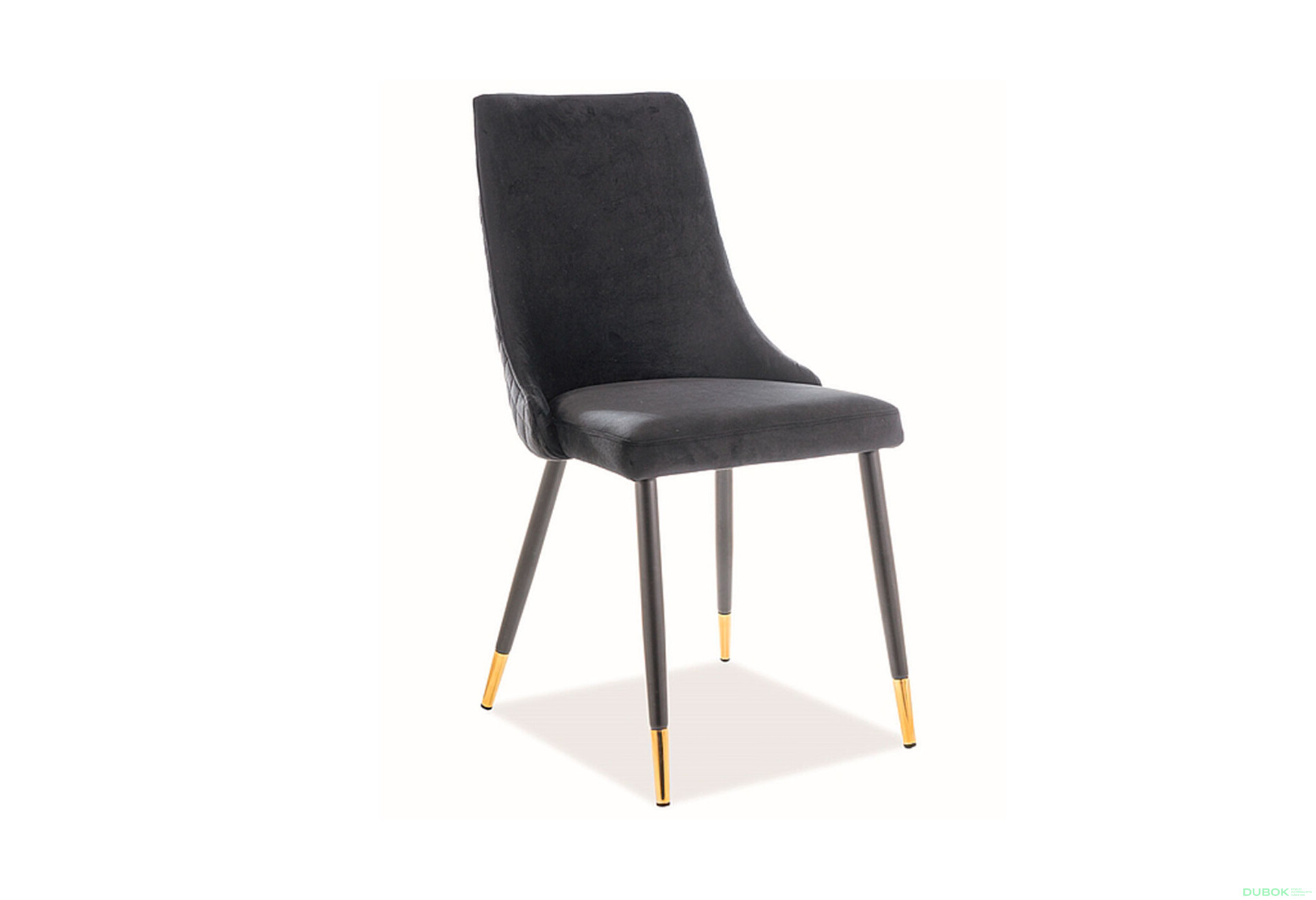 Fotografie 2 - Židle Piano Velvet černý Bluvel 19, kov černý / zlatý