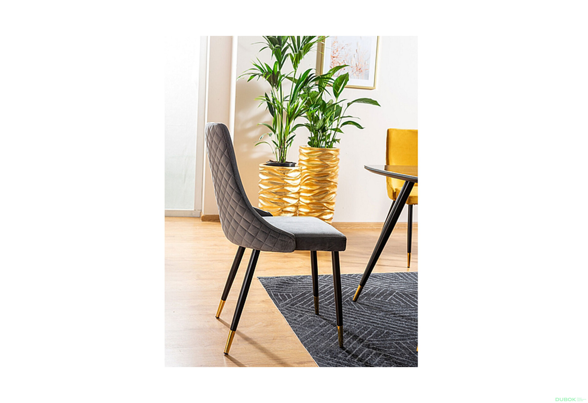 Fotografie 3 - Židle Piano Velvet černý Bluvel 19, kov černý / zlatý