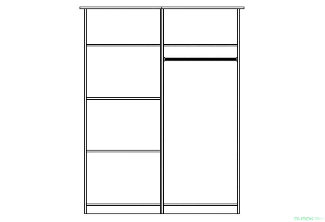 Skříň 4D Kim dub artisan / bílý - Fotografie 2 Fotografie 2 - Skříň 4D Kim dub artisan / bílý