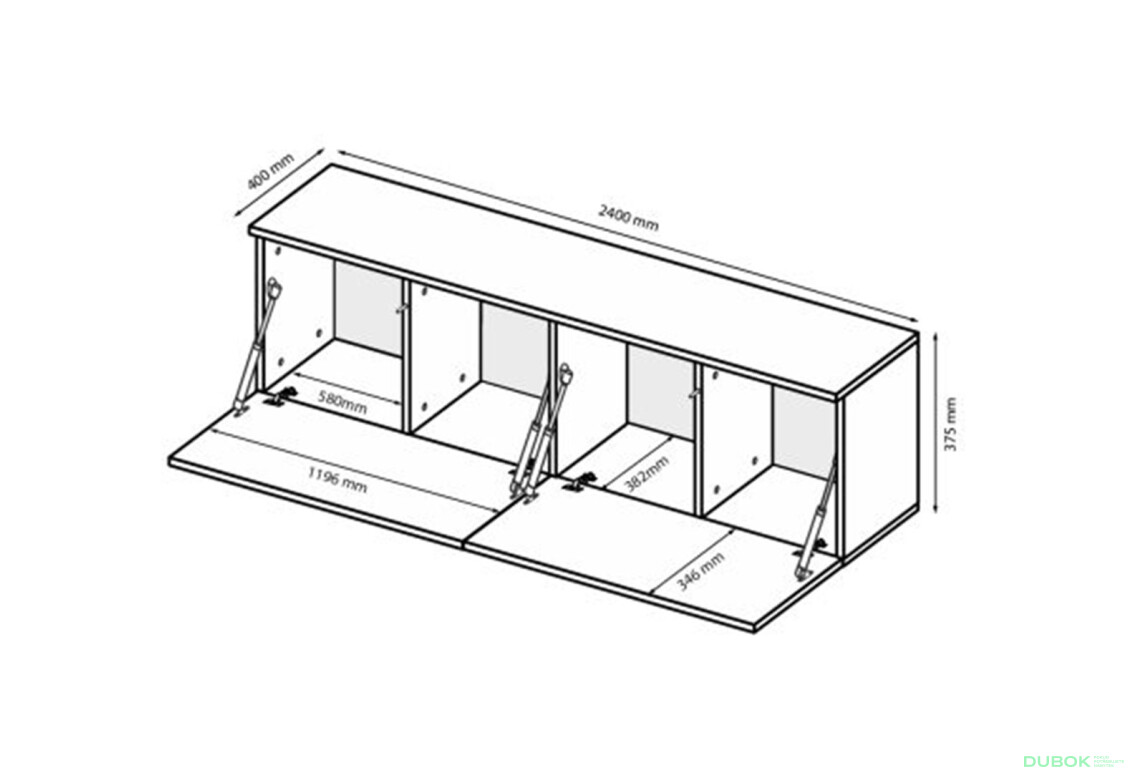 Fotografie 6 - TV stolek 2,4 lesklá bílá Legs Box
