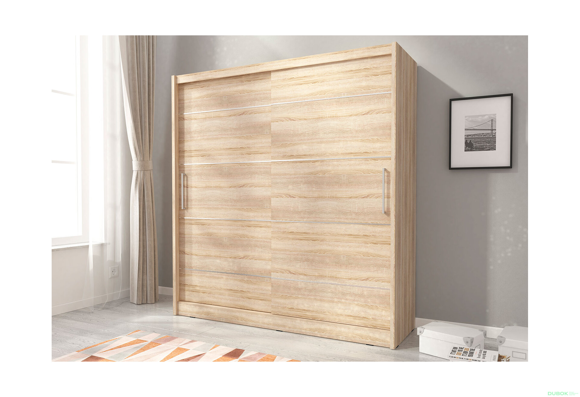 Fotografie 3 - Skříň Maja ALU 180 dub sonoma
