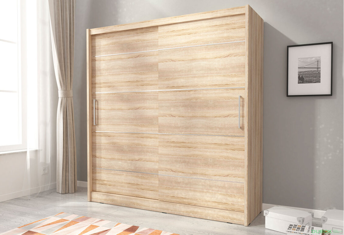 Fotografie 3 - Skříň Maja ALU 180 dub sonoma