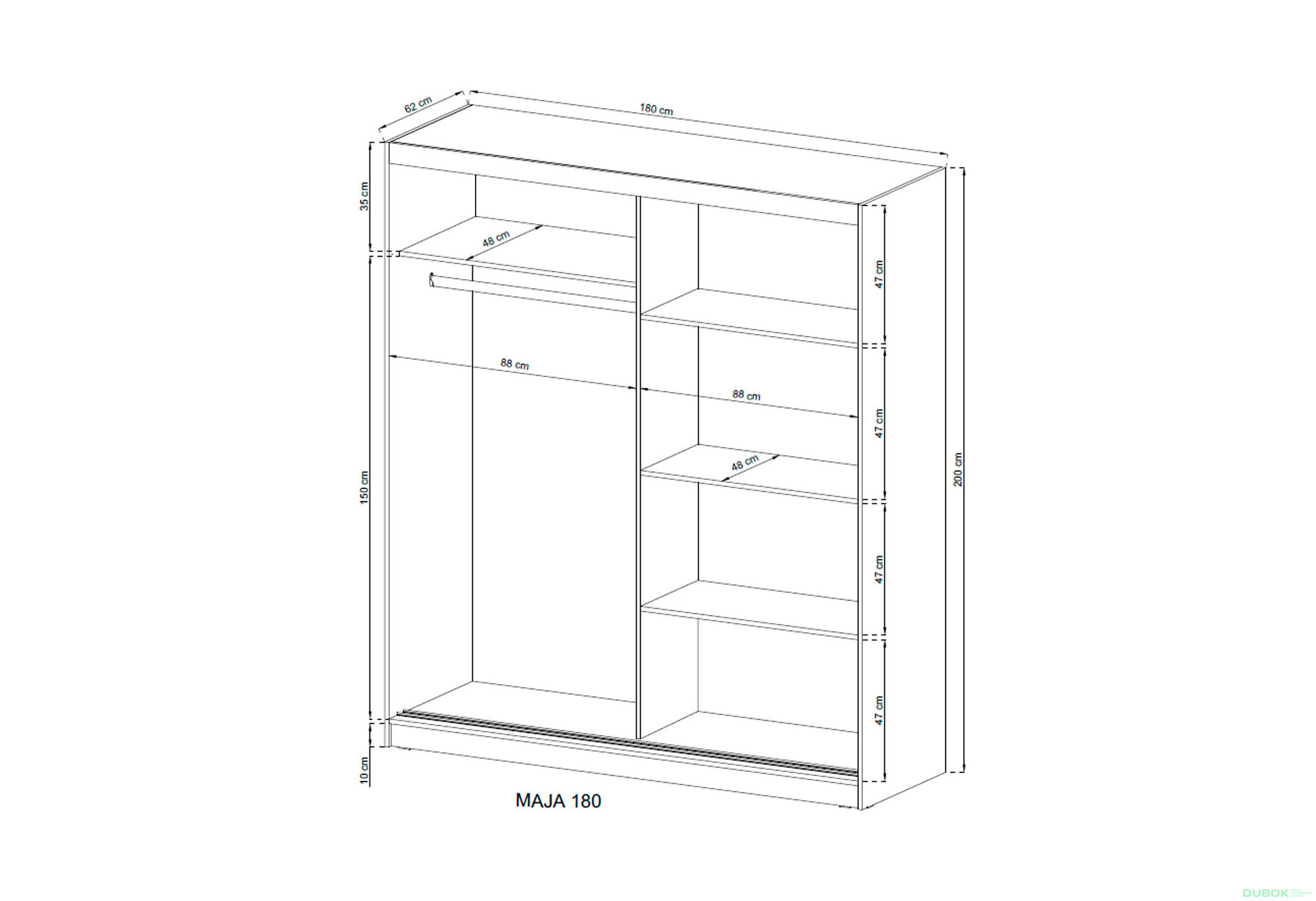 Fotografie 4 - Skříň Maja ALU 180 dub sonoma