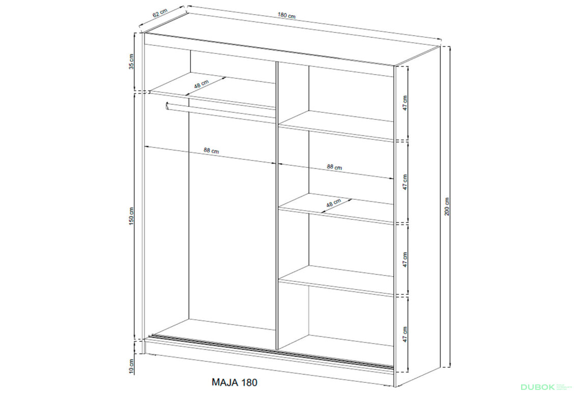Fotografie 4 - Skříň Maja ALU 180 dub sonoma