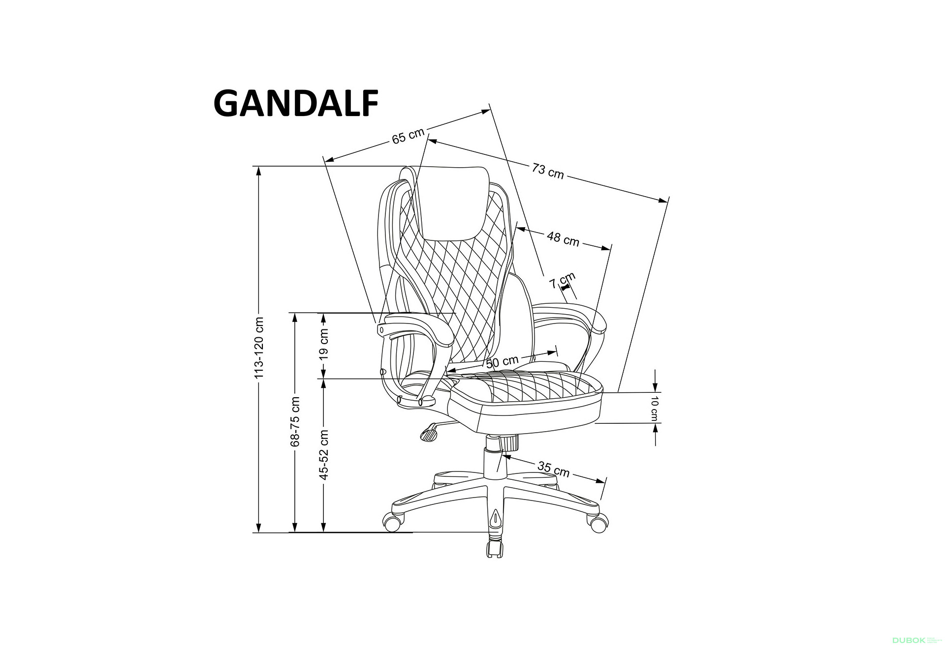Fotografie 9 - Otočné křeslo Gandalf černý / popel