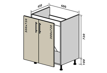 N13 Dřezová skříňka 2D 60 Lori / Lori