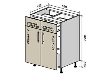 N26 Skříňka 2Š2D 60 Lori / Lori