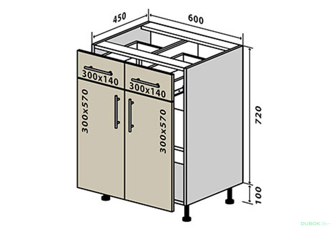 N26 Skříňka 2Š2D 60 Lori / Lori