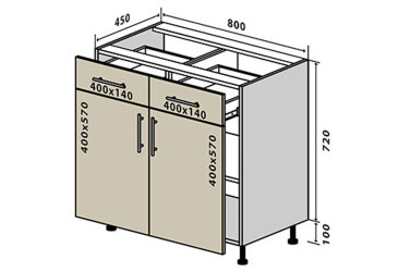 N27 Skříňka 2Š2D 80 Lori / Lori