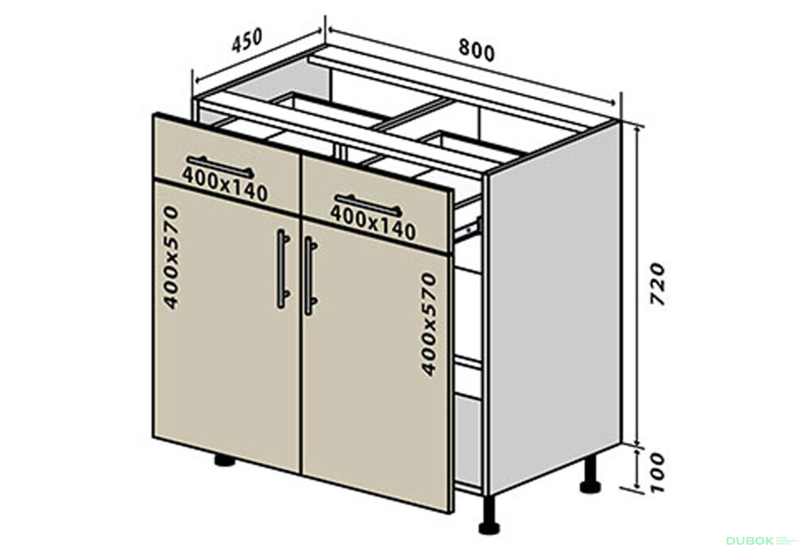 N27 Skříňka 2Š2D 80 Lori / Lori
