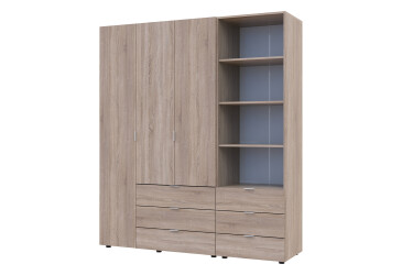 Skříň 3D s regálem se zásuvkami Gelar 176.2 cm dub sonoma