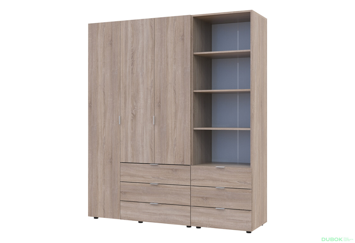 Skříň 3D s regálem se zásuvkami Gelar 176.2 cm dub sonoma