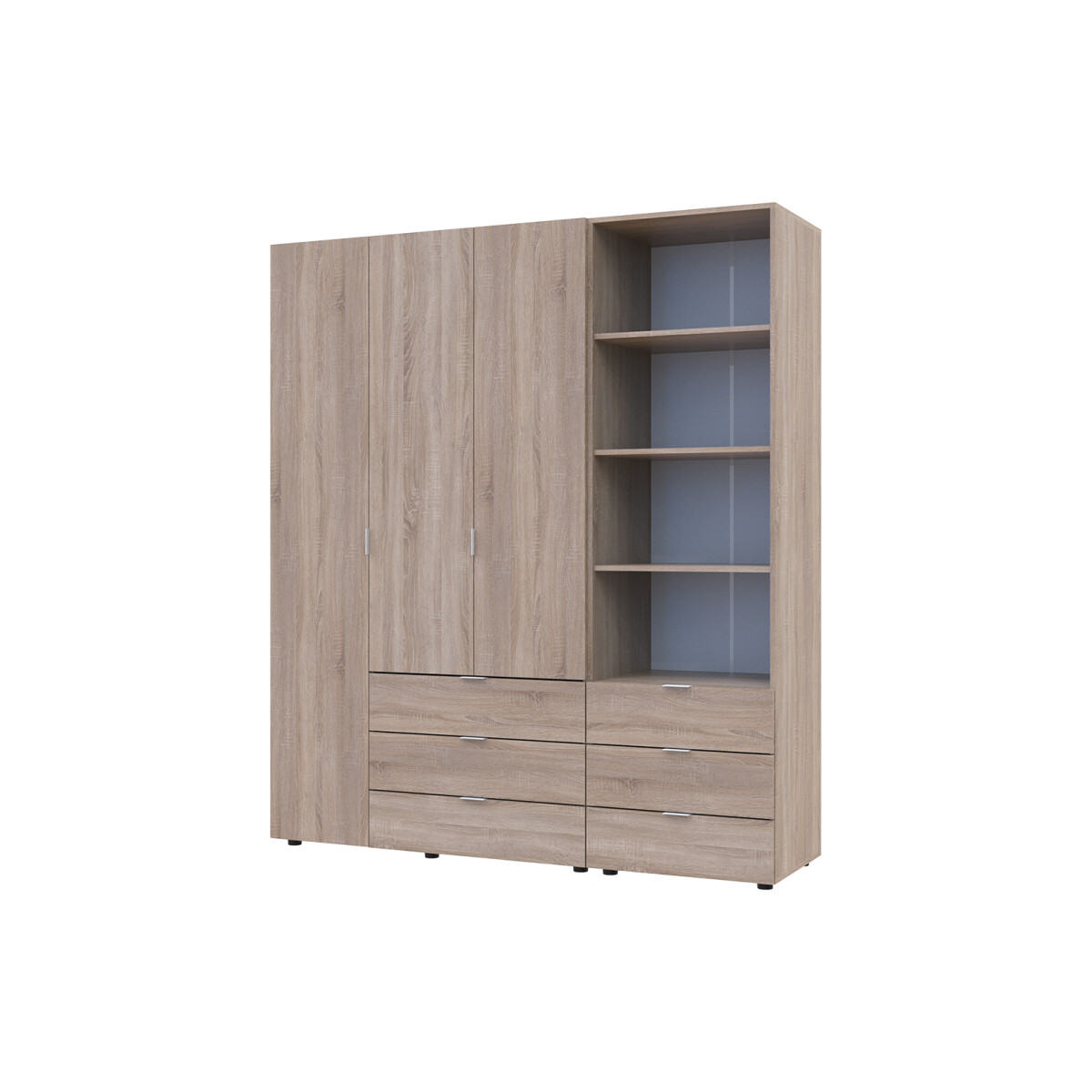 

Skříň 3D s regálem se zásuvkami Gelar 176.2 cm dub sonoma