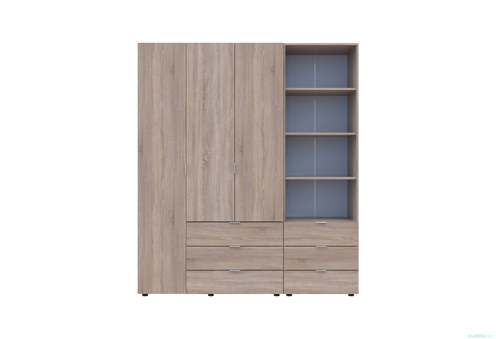 Skříň 3D s regálem se zásuvkami Gelar 176.2 cm dub sonoma - Fotografie 3 Fotografie 3 - Skříň 3D s regálem se zásuvkami Gelar 176.2 cm dub sonoma