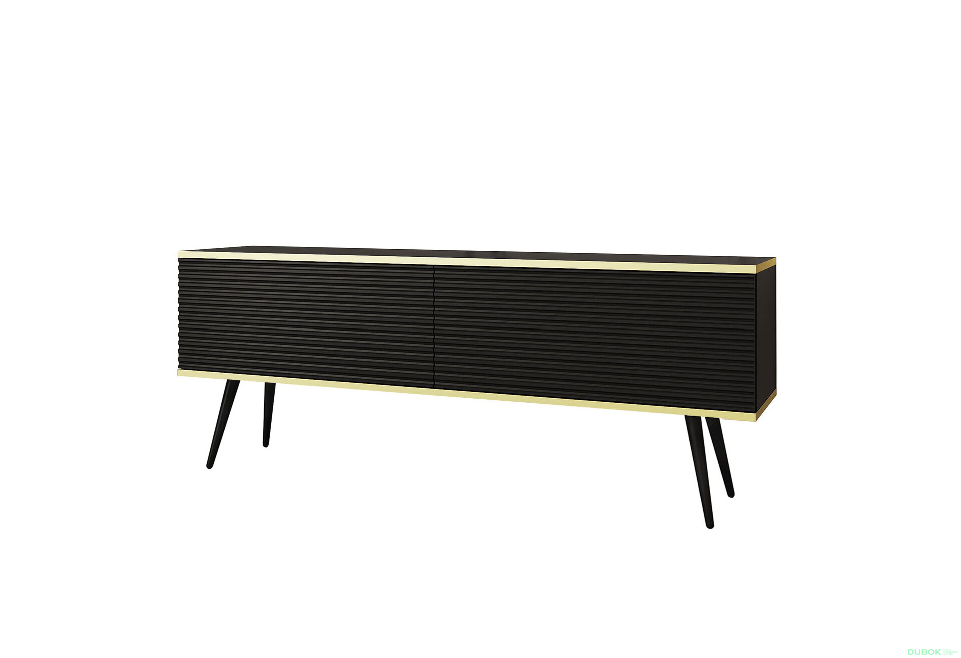 TV stolek RTV 135 MDF černý, černé nohy Oro - Fotografie 1 Fotografie 1 - TV stolek RTV 135 MDF černý, černé nohy Oro