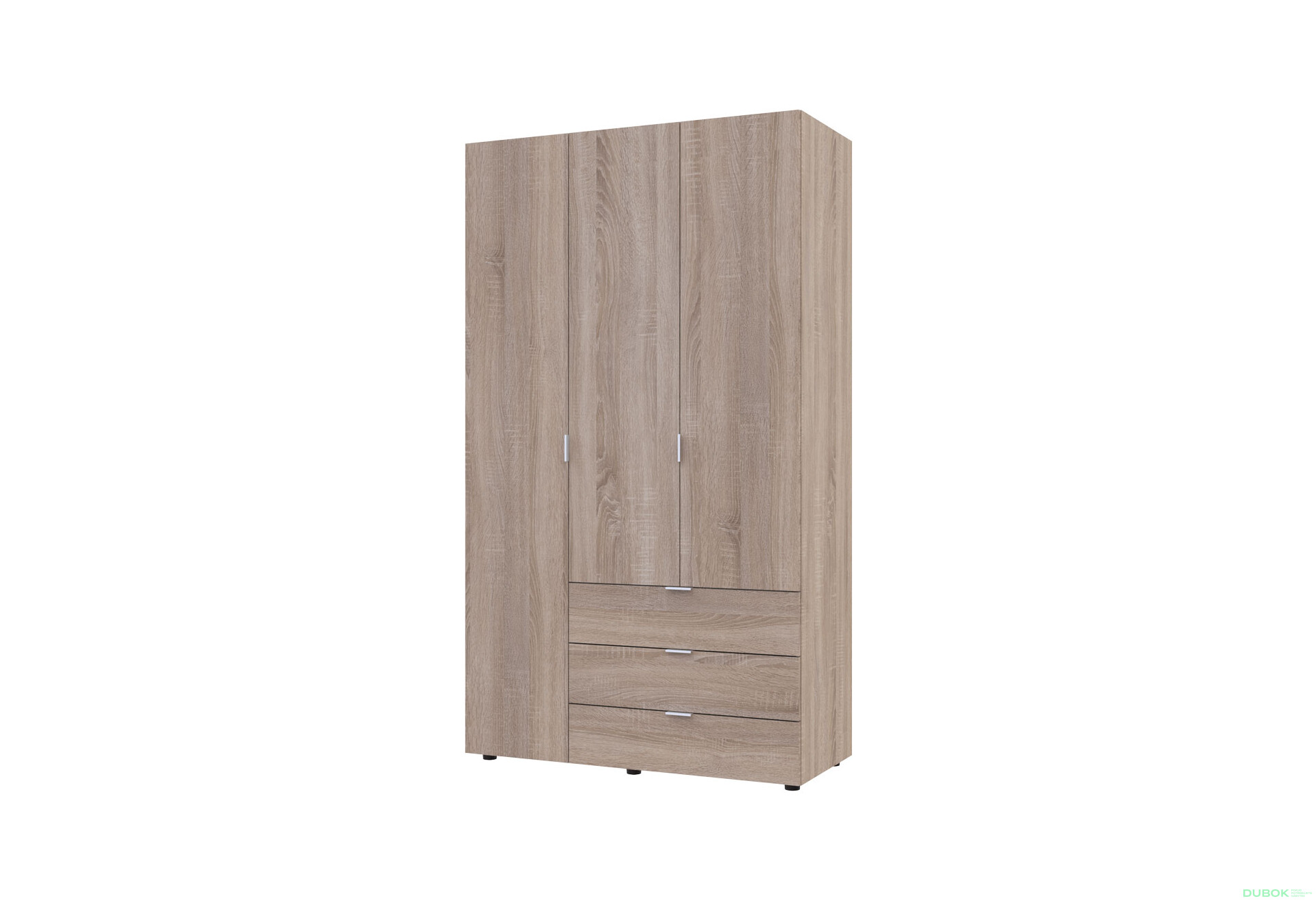 Skříň třídveřová Gelar 116.2 cm Dub sonoma - Fotografie 1 Fotografie 1 - Skříň třídveřová Gelar 116.2 cm Dub sonoma
