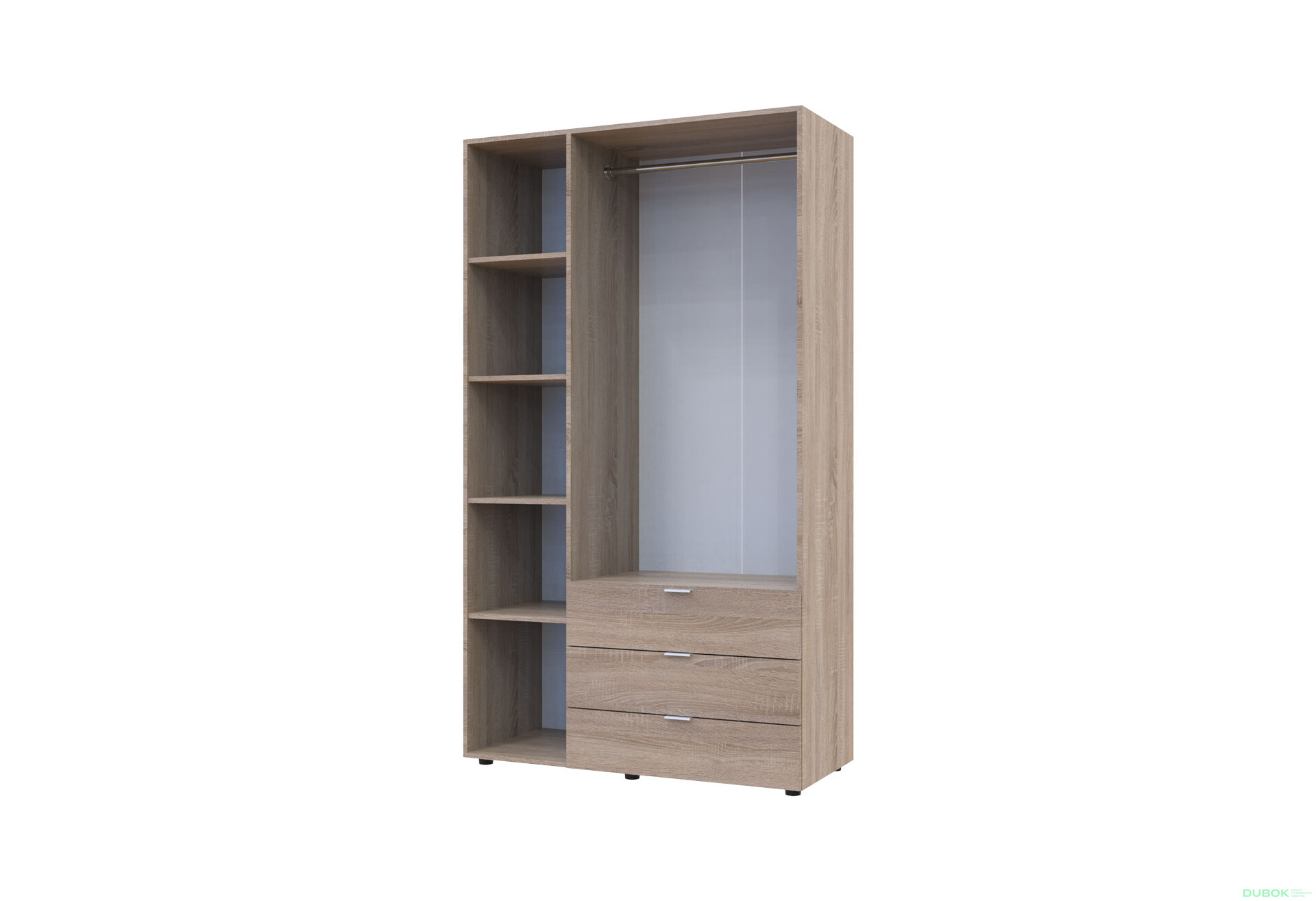 Fotografie 4 - Skříň třídveřová Gelar 116.2 cm Dub sonoma