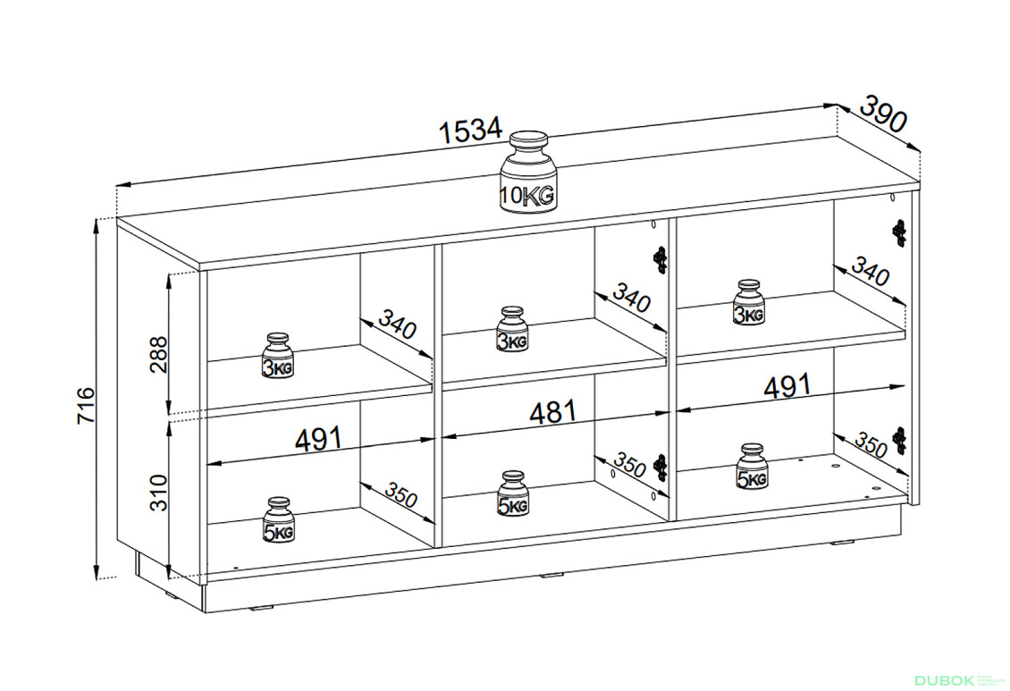 Komoda K-154 bílá Royal - Fotografie 4 Fotografie 4 - Komoda K-154 bílá Royal