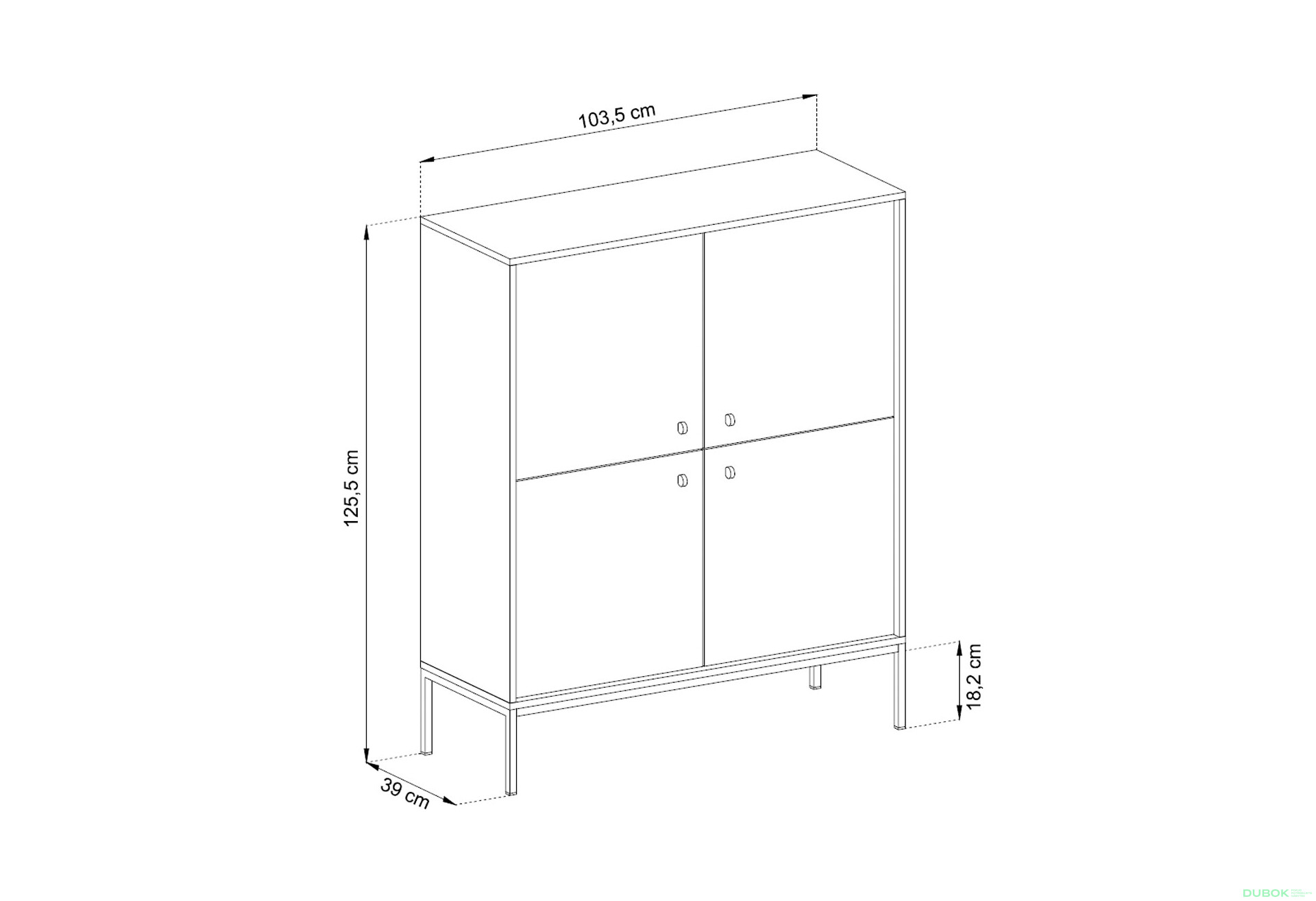 Fotografie 7 - Komoda MK104 Mono granat