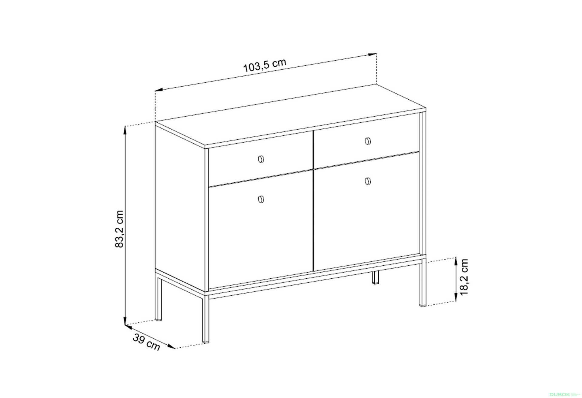 Fotografie 7 - Komoda MKSZ104 Mono granat