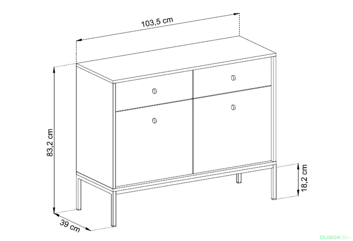 Fotografie 7 - Komoda MKSZ104 Mono granat