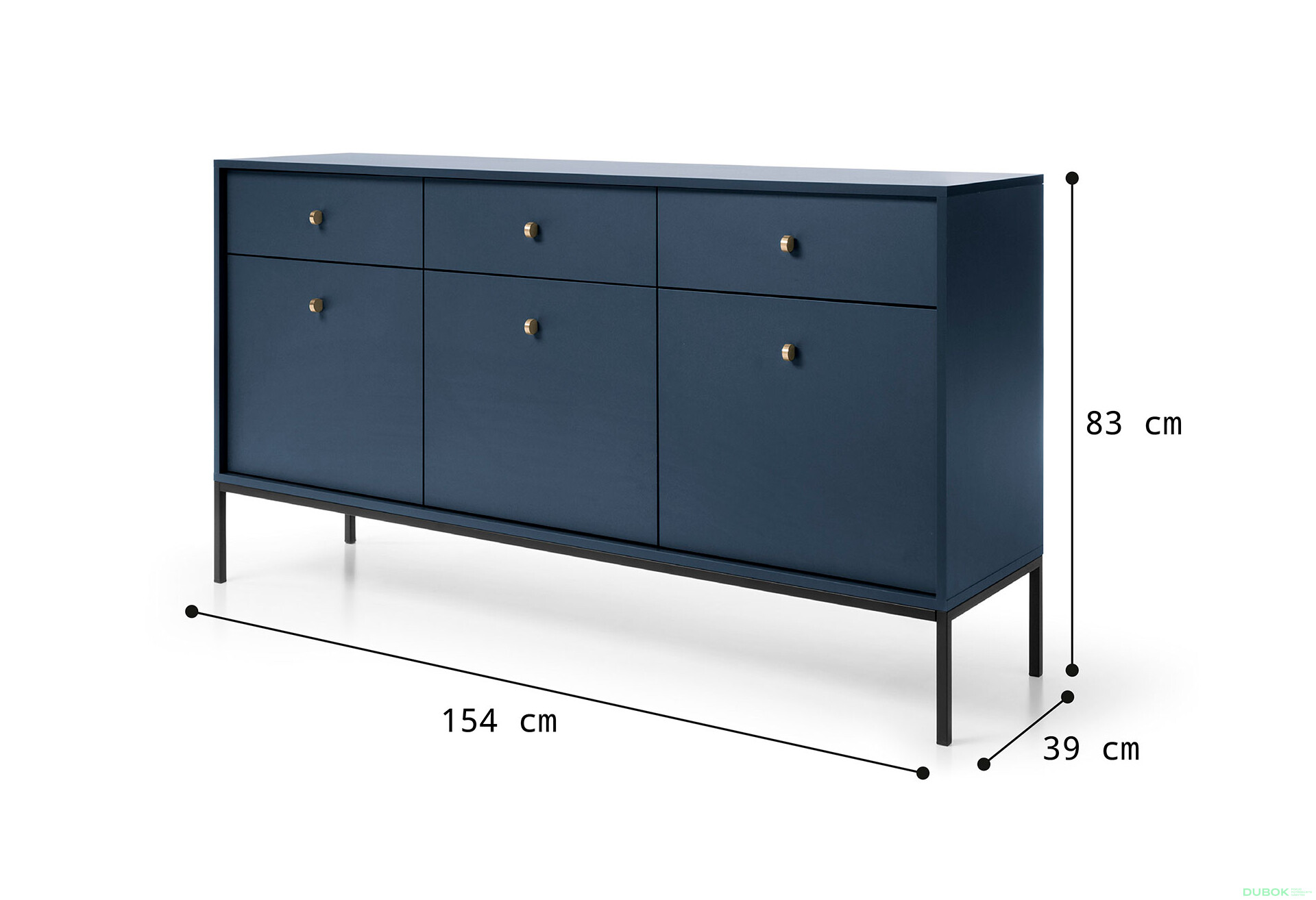 Fotografie 6 - Komoda MKSZ154 Mono granat