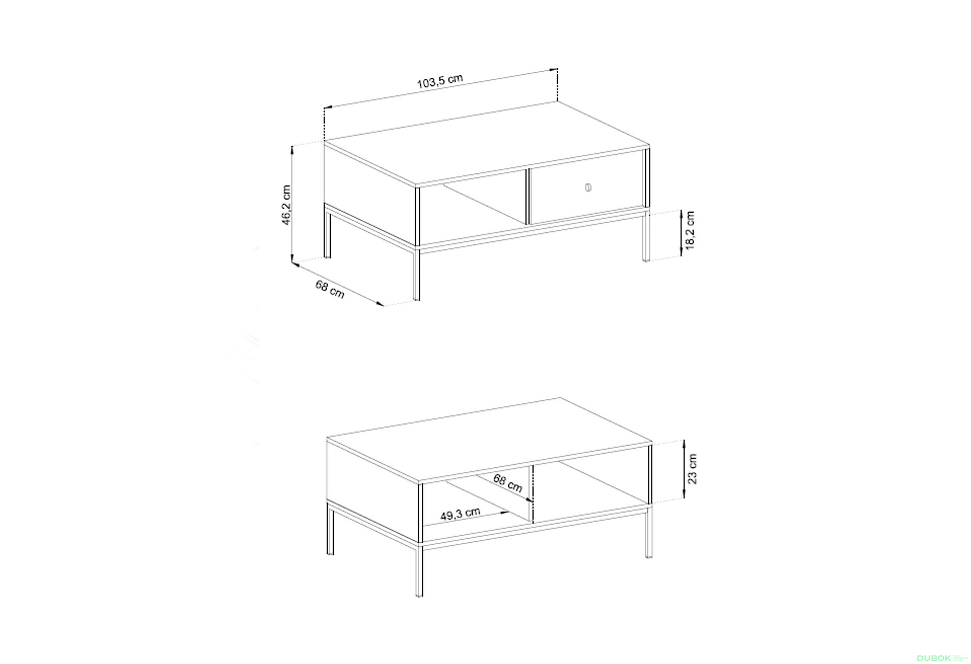 Fotografie 5 - Konferenční stolek ML104 Mono granat