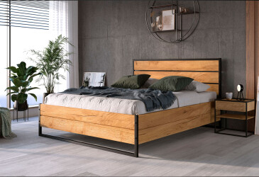 Postel Loft 180x200 cm s roštem, matrací