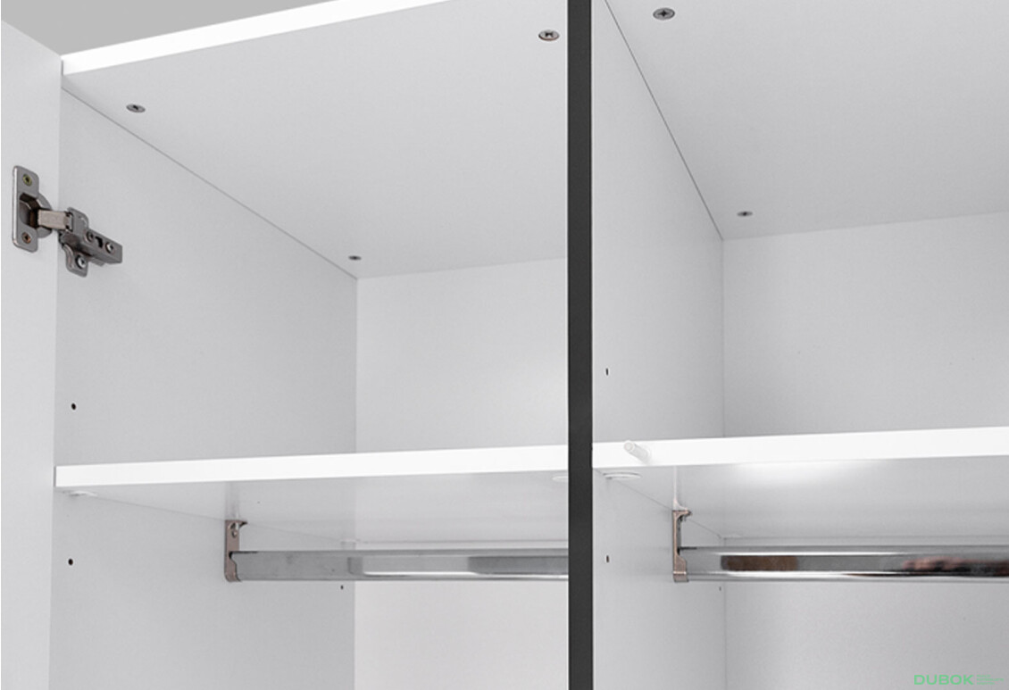 Fotografie 4 - Skříň 3dv 3šu bez zrcadel bílý supermat, antracit Duo