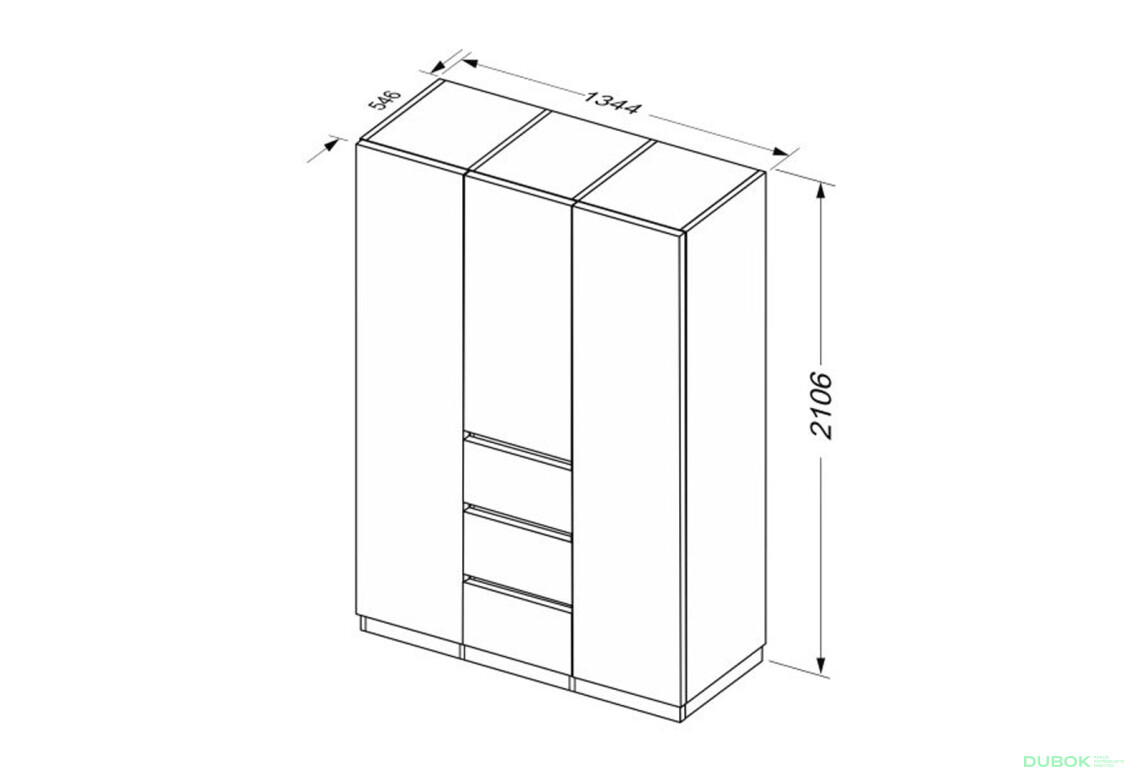 Fotografie 7 - Skříň 3dv 3šu bez zrcadel bílý supermat, antracit Duo